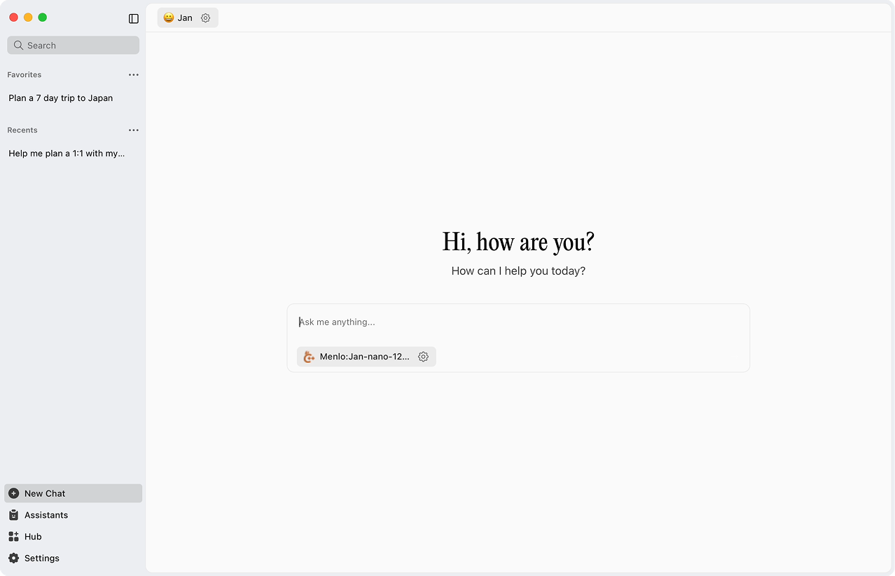 Jan App Interface