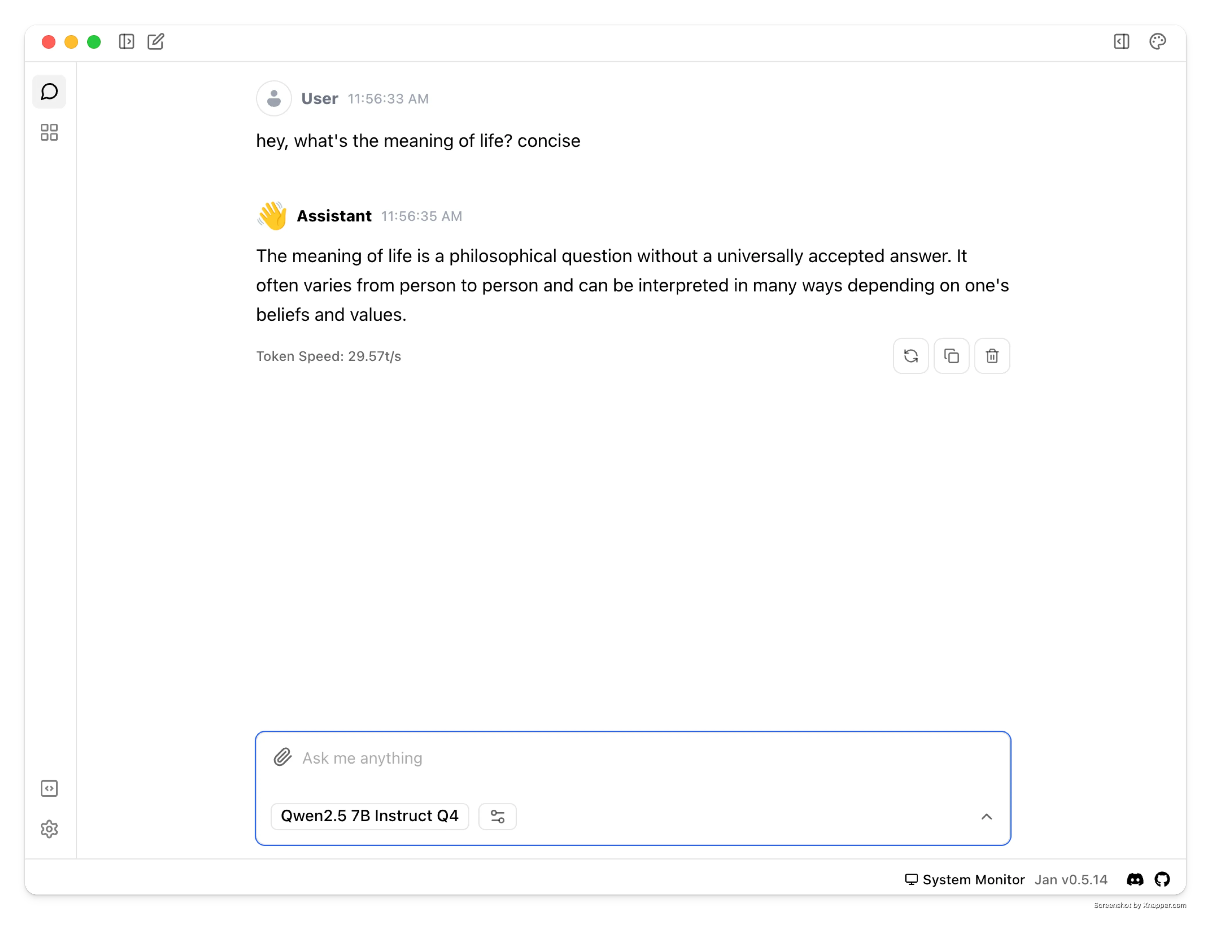 Chat with AI offline using Jan's interface
